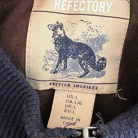 Refectory Mens Navy Sweater Size Large 100% Cotton - Picture 3 of 7